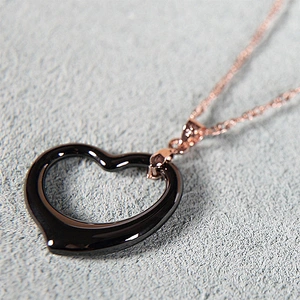 China factory jewelry unique heart shape women ceramic chain necklace