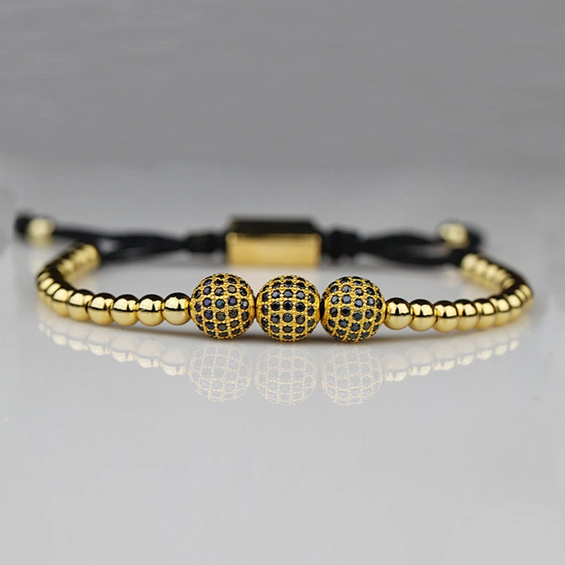 European Stainless Steel Bead Bracelet With Stone, Stainless Steel Charm Bracelet MSBB011