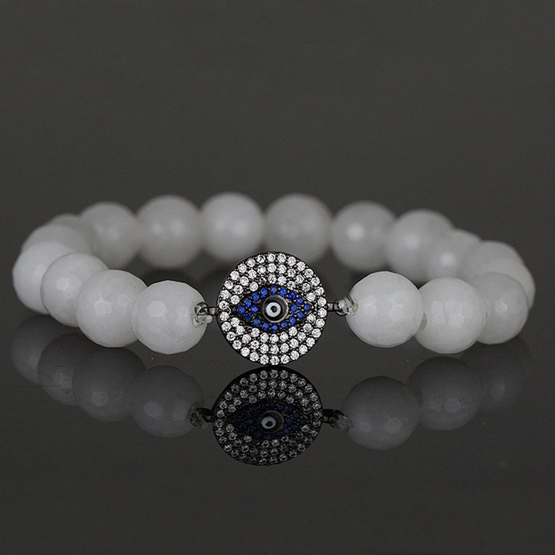 MissJewelry customized natural stone men bracelet, devil eye beaded bracelet MJBE006