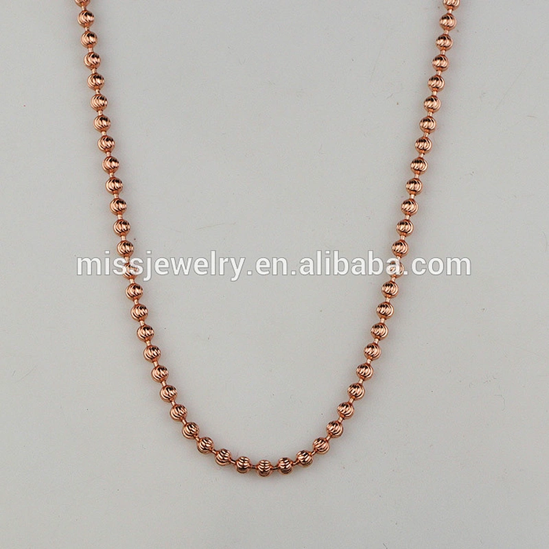 Miss Jewelry 925 Sterling Silver Fashion Ball Chain Necklaces Jewelry