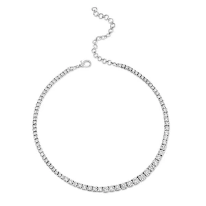 Miss Jewelry fashion gradual round CZ diamond tennis link choker