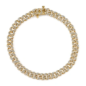 Miss Jewelry Wholesale Fashion Women's 18kgp CZ Ice Out Gold Plated Necklace Price