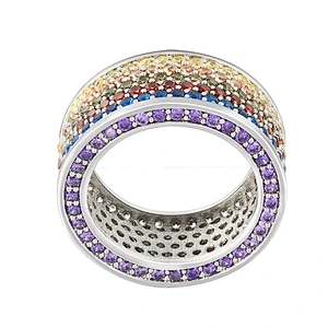 Missjewelry Hip Hop Woman and Men White Gold 925 Silver CZ Ring Jewelry