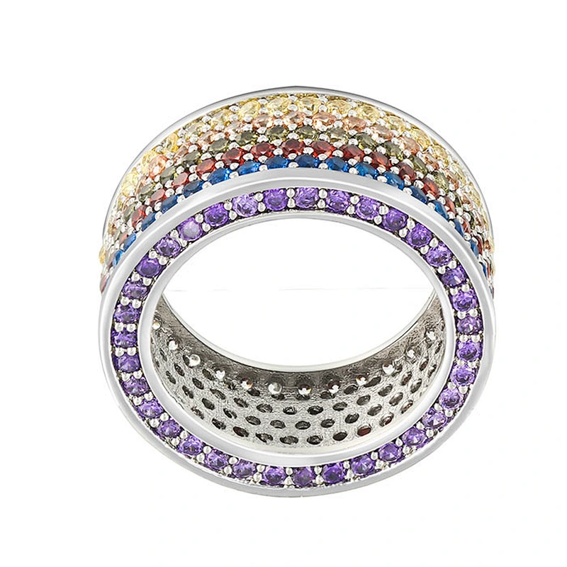 Missjewelry Hip Hop Woman and Men White Gold 925 Silver CZ Ring Jewelry