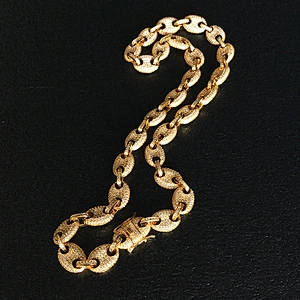 Missjewelry 10mm 20inch Duabi 18K Gold Plated Chain Necklace For Men 18K Italian Gold Necklace Men
