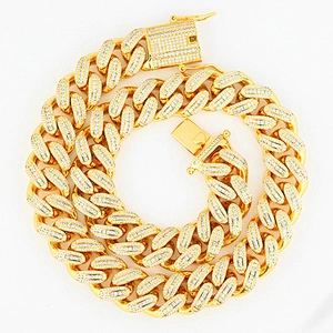 Missjewelry 18mm Hip Hop Jewelry Iced Out iced out Cuban Diamond Cuban Link Chain