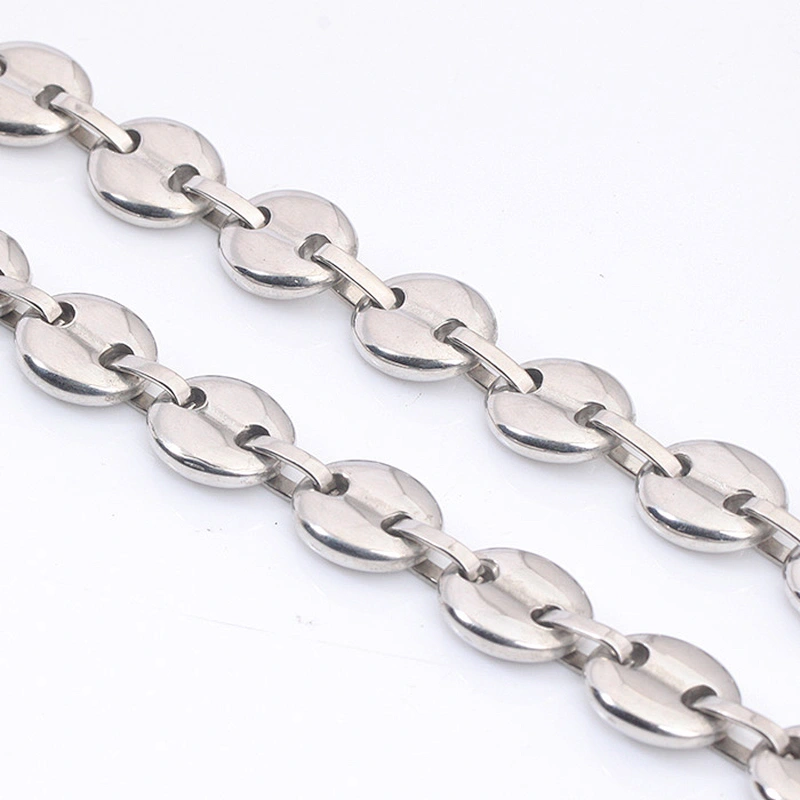 Fancy Long Mens Stainless Steel 18Kgp Gold Plated Jewelry Link Chain Necklace