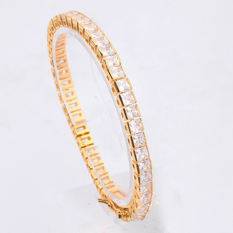 Miss Jewelry 18k mens gold plated diamond bracelets