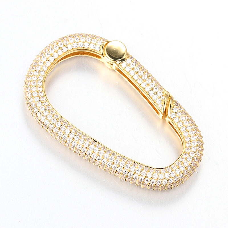 Wholesale Gold Iced Out Lobster Clasp Custom Logo Key Chain