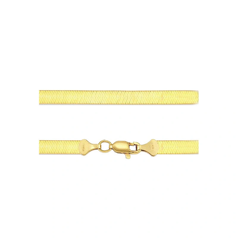 Missjewelry 18K GOLD PLATED HIP HOP HERRINGBONE CHAIN NECKLACE