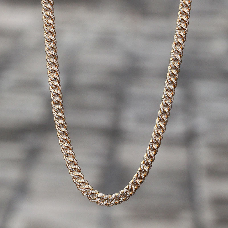 Miss Jewelry Hiphop Men's 14K Gold Necklace Cuban Chains, Bling Bling Chains Wholesale
