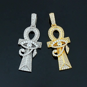 Miss Jewelry High Quality Cheap Fashion 14k Gold Eye Cross Pendant Necklace