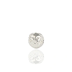 Bulk Mens Silver Bracelet Charm Accessories Beads, Sterling Silver Lion Beads for Bracelet Making MJCC055