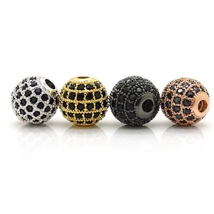 Hot sale 10mm cz round diamond pave beads