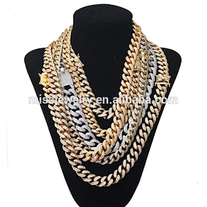 Missjewelry 14k 15mm Mens Iced Out CZ Cuban Link Chain