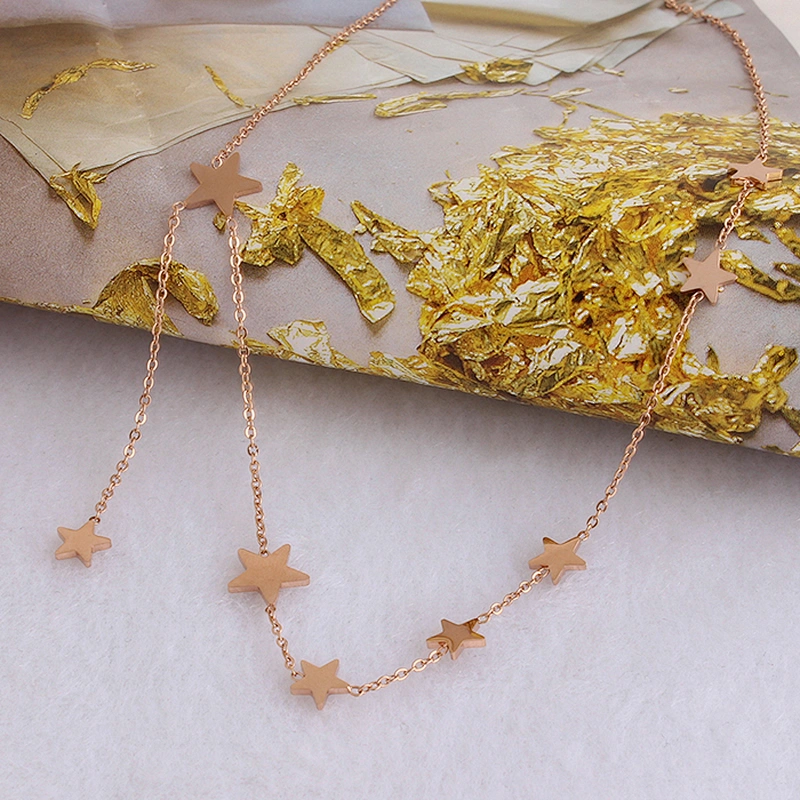 Miss Jewelry New Jewelry Women's Gold Plated Stainless Steel Necklace Roll