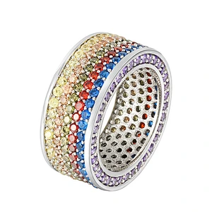 Missjewelry Hip Hop Woman and Men White Gold 925 Silver CZ Ring Jewelry