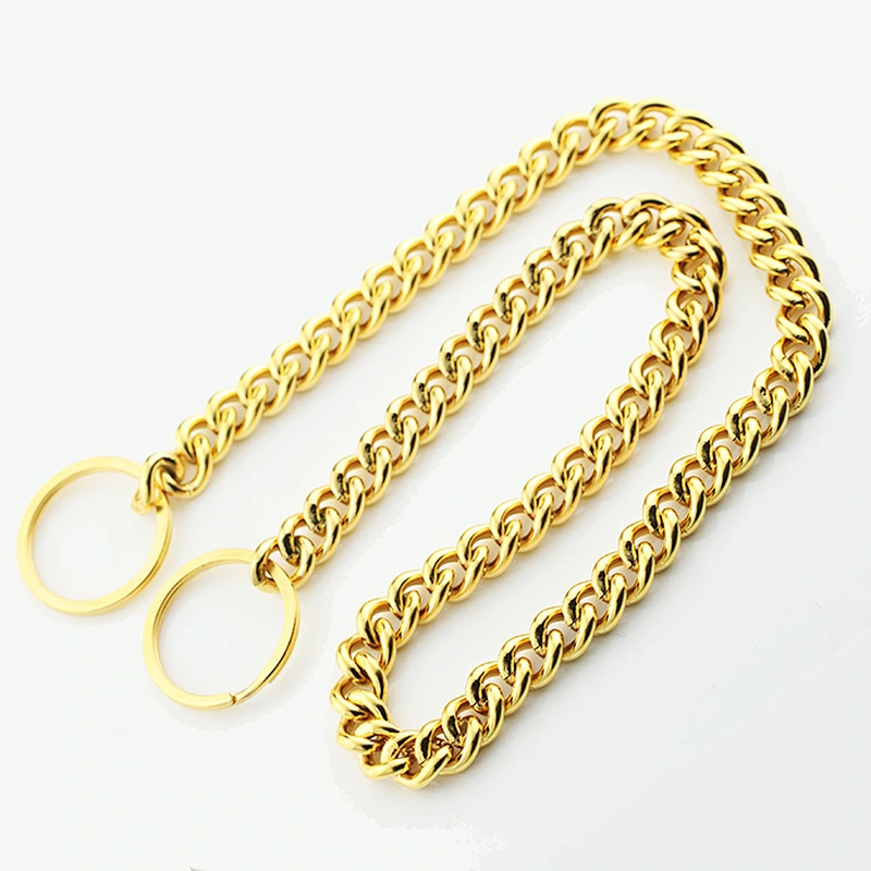Wholesale Custom Private Label Stainless Steel Gold Chain Link Dog Collars