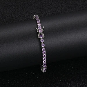 Missjewelry Hip Hop Tennis Chain Mens CZ Paved Diamond Tennis Bracelet 925