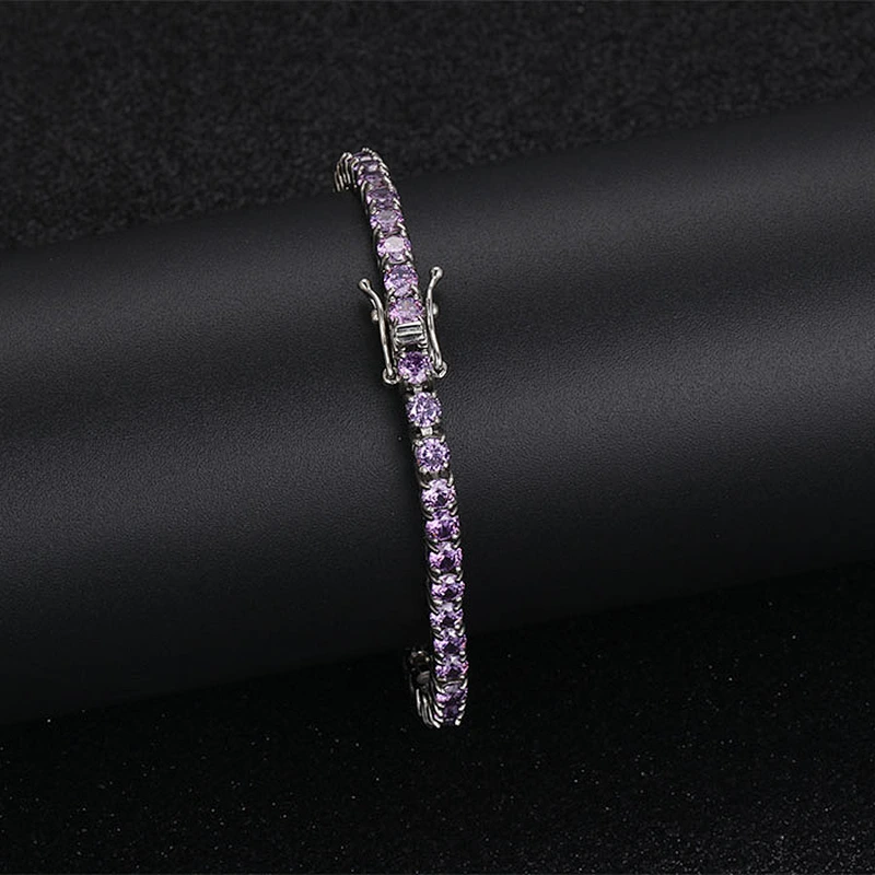 Missjewelry Hip Hop Tennis Chain Mens CZ Paved Diamond Tennis Bracelet 925