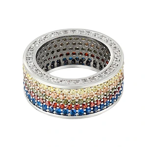 Missjewelry Hip Hop Woman and Men White Gold 925 Silver CZ Ring Jewelry