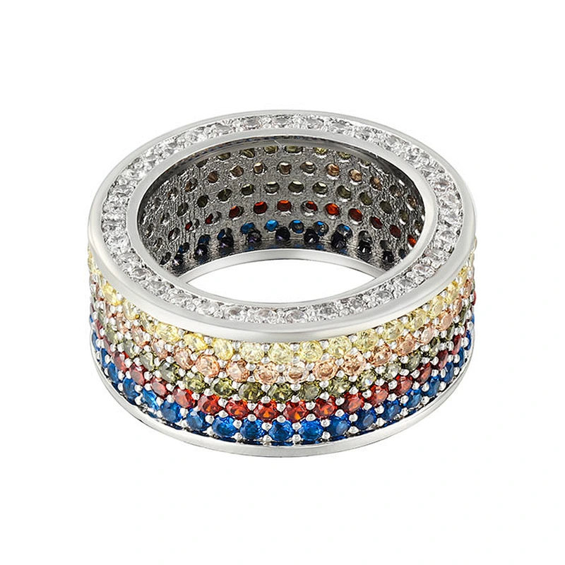 Missjewelry Hip Hop Woman and Men White Gold 925 Silver CZ Ring Jewelry