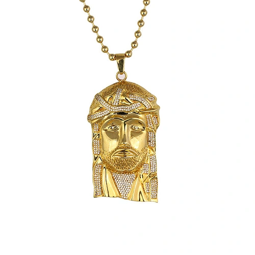 Missjewelry Wholesale 18K Gold Plated Iced Out Lab Diamond Micro Jesus Piece Chain Necklace