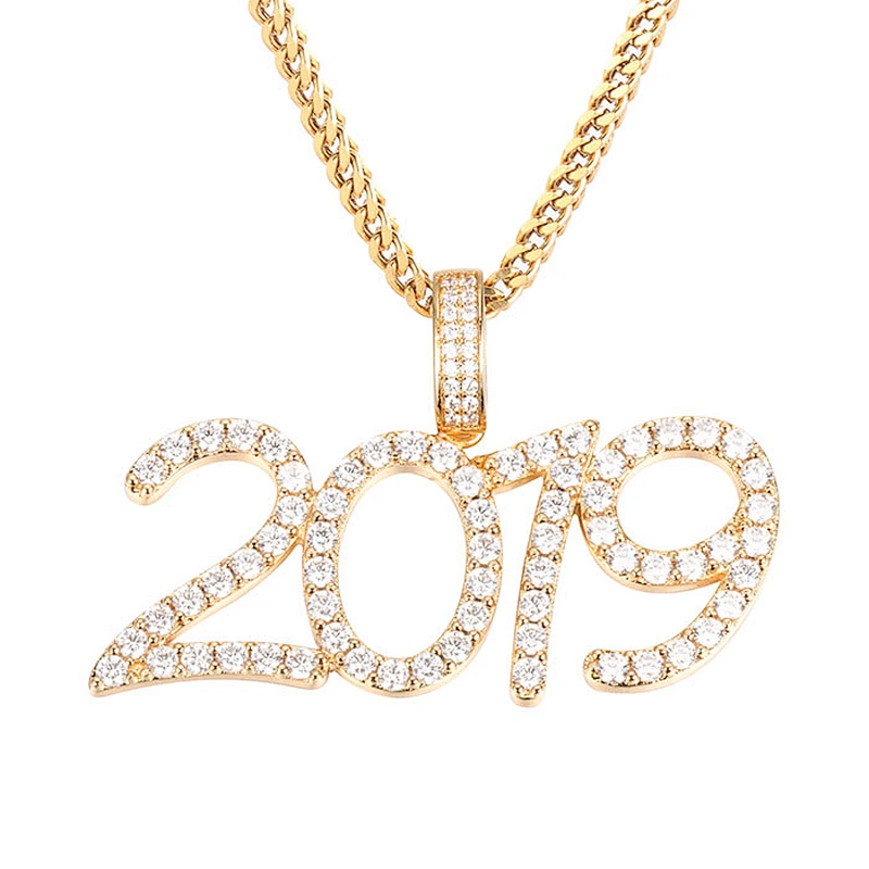 Cz Micro Pave Letter Number Gold Hip Hop Brass Pendants Cheap