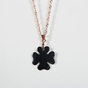 Four-leaf Flower Lucky fashion jewelry women black ceramic necklace