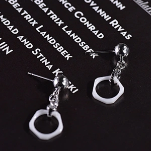 Modern fashion jewelry manufactures women CZ diamond ceramic stud earrings