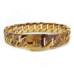 Luxury Rose Gold Strong Hunting Large Dog Collar