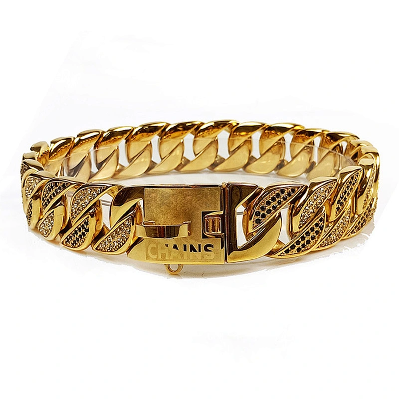 Luxury Rose Gold Strong Hunting Large Dog Collar