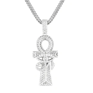 Miss Jewelry High Quality Cheap Fashion 14k Gold Eye Cross Pendant Necklace