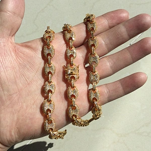 Missjewelry 10mm 20inch Duabi 18K Gold Plated Chain Necklace For Men 18K Italian Gold Necklace Men