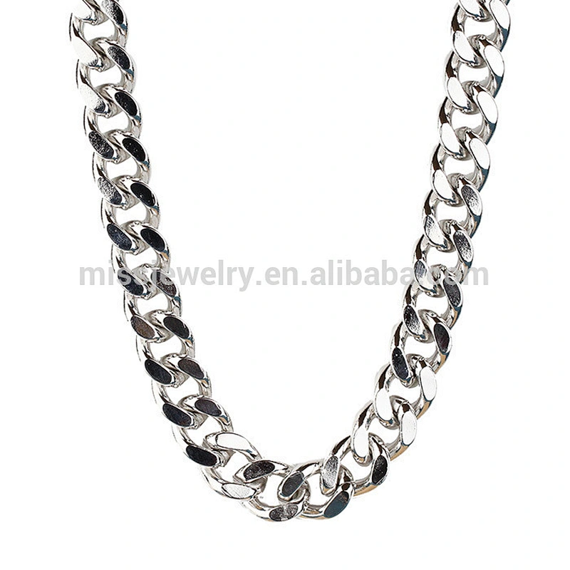 Miss Jewelry Stainless Steel Gold 18k Cuban Chain Necklace