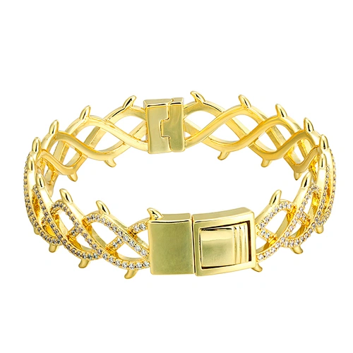Mens Urban Jewelry Stainless Steel 18k Gold Plated Link Bracelet