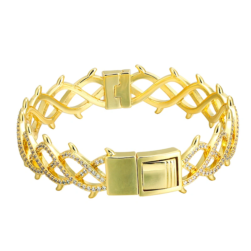Mens Urban Jewelry Stainless Steel 18k Gold Plated Link Bracelet