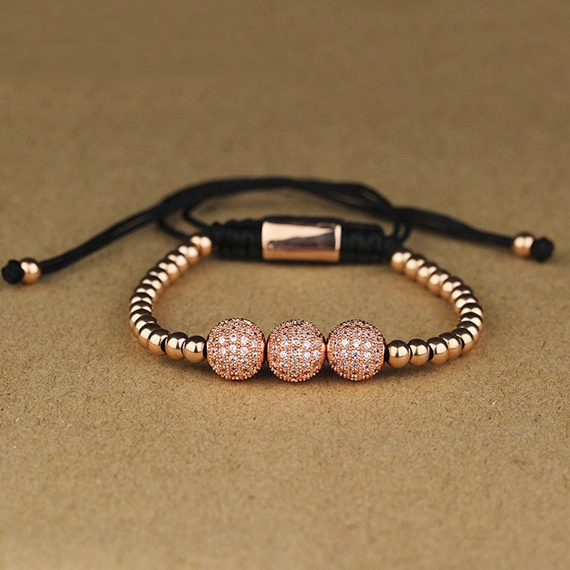 European Stainless Steel Bead Bracelet With Stone, Stainless Steel Charm Bracelet MSBB011