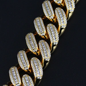 Miss Jewelry 18mm 18inch Fashion Hip Hop Gold Diamond Iced Out Necklace Chain Men