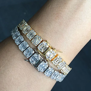 Miss Jewelry Golden Supplier Cubic Zirconia Men Bracelets, Gold Plated Iced Out Bracelet