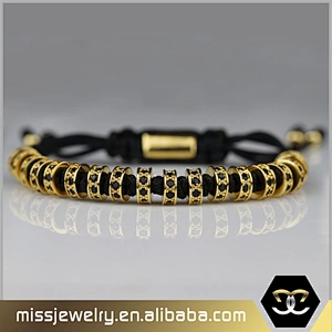 Miss Jewelry Engrave Logo Mens Beaded Bracelets Men, Gold Bracelets for Men Designs
