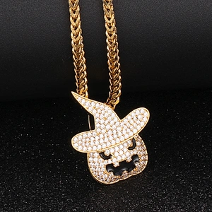 Fashion hip hop gold necklace pendant men, 14k gold necklace wholesale