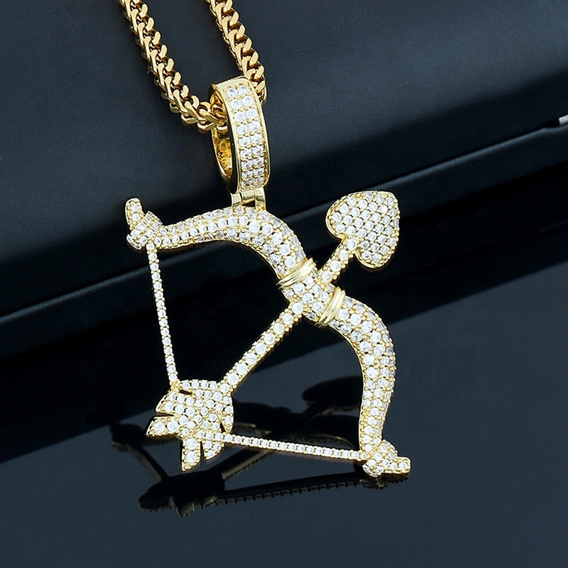 Missjewelry High Quality New Design Bow and Arrow Real Diamond Clasp Hip Hop Jewelry Pendant