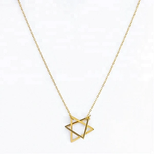 Miss Jewelry Women's Personalized Gold Plated Line Star Necklace Sterling Silver 925