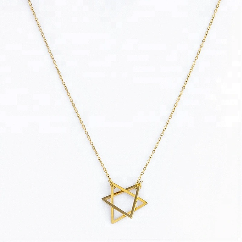 Miss Jewelry Women's Personalized Gold Plated Line Star Necklace Sterling Silver 925