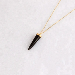 Miss Jewelry Women's Fashion Jewelry Gold Plated Stainless Steel Bullet Shell Pendant Necklace
