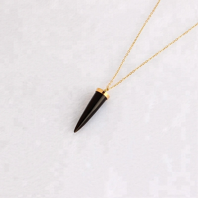 Miss Jewelry Women's Fashion Jewelry Gold Plated Stainless Steel Bullet Shell Pendant Necklace