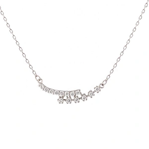 Miss Jewelry Fashion Style CZ Drop 925 Sterling Silver Necklace