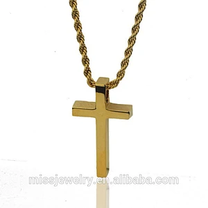 Hip hop simple design stainless steel gold cross pendant, saudi gold pendant MJHP129