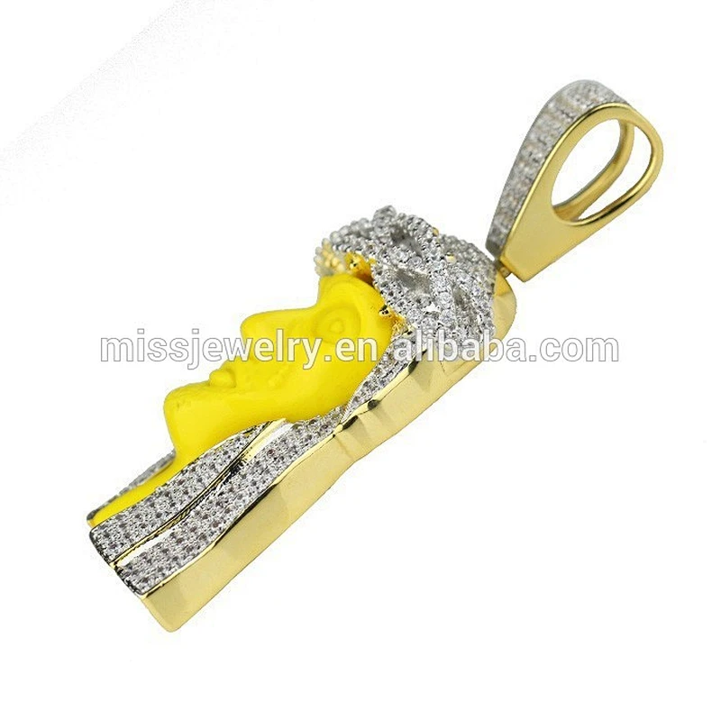 Hip Hop Bling Jesus Gold Pendant Jewelry
